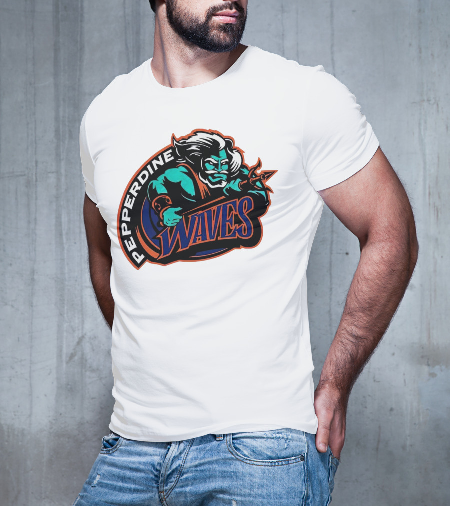 Pepperdine Waves 1997 Retro Logo Warrior T-Shirt