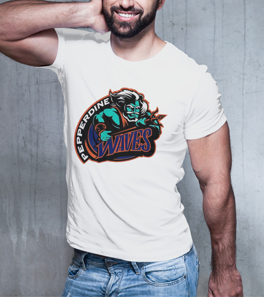 Pepperdine Waves 1997 Retro Logo Warrior T-Shirt