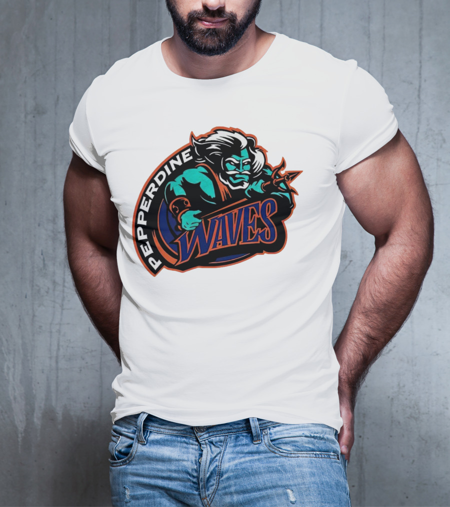 Pepperdine Waves 1997 Retro Logo Warrior T-Shirt