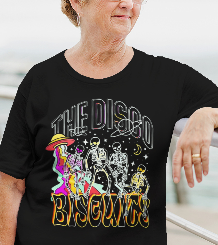 The Disco Biscuits Skeletons Dancing With UFO And Stars T-Shirt