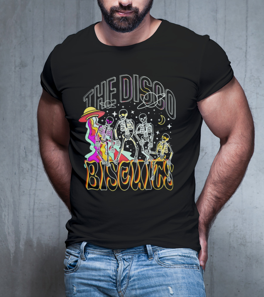The Disco Biscuits Skeletons Dancing With UFO And Stars T-Shirt