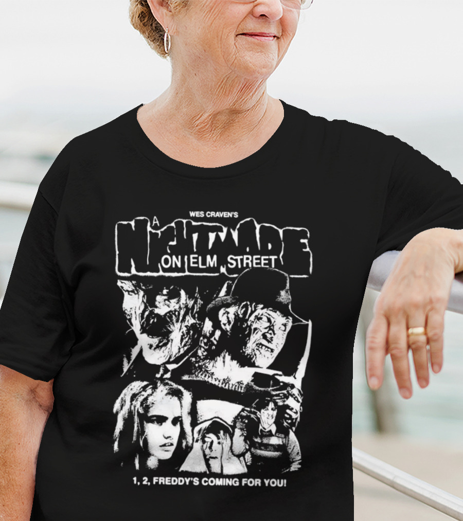 Wes Craven's A Nightmare On Elm Street 1, 2, Freddy's Coming For You T-Shirt
