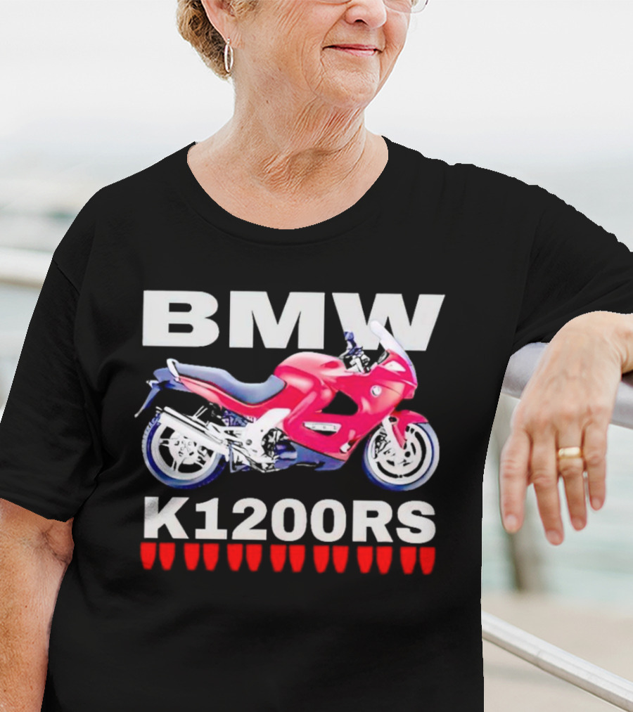 BMW K1200Rs Motorcycle Illustration With Red Iconic T-Shirt