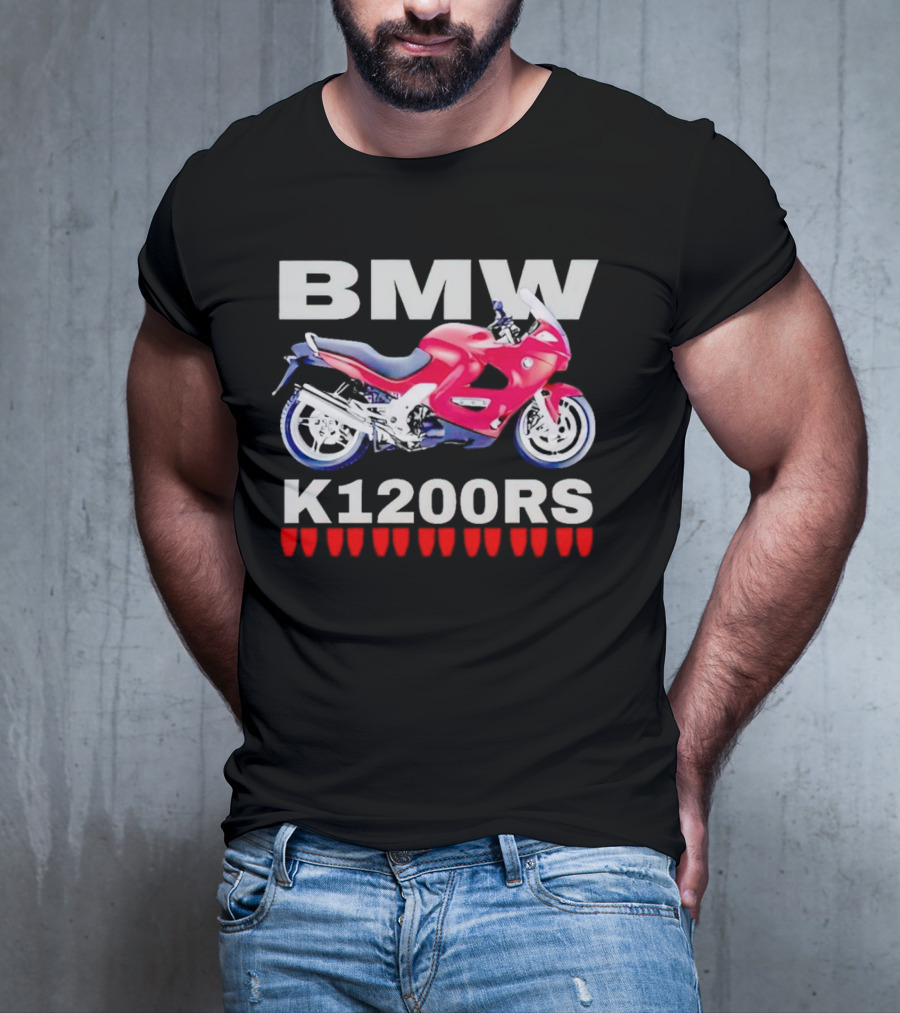 BMW K1200Rs Motorcycle Illustration With Red Iconic T-Shirt