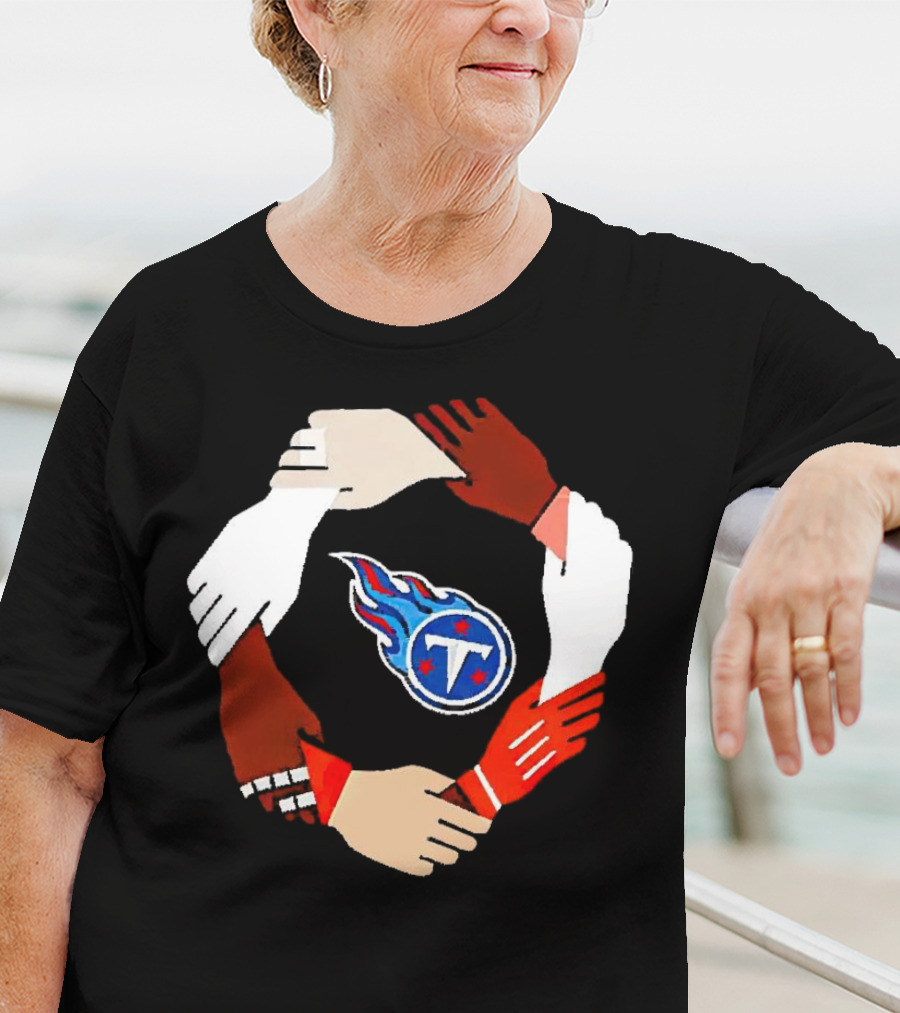 Tennessee Titans Unity Logo Hands Circle T-Shirt
