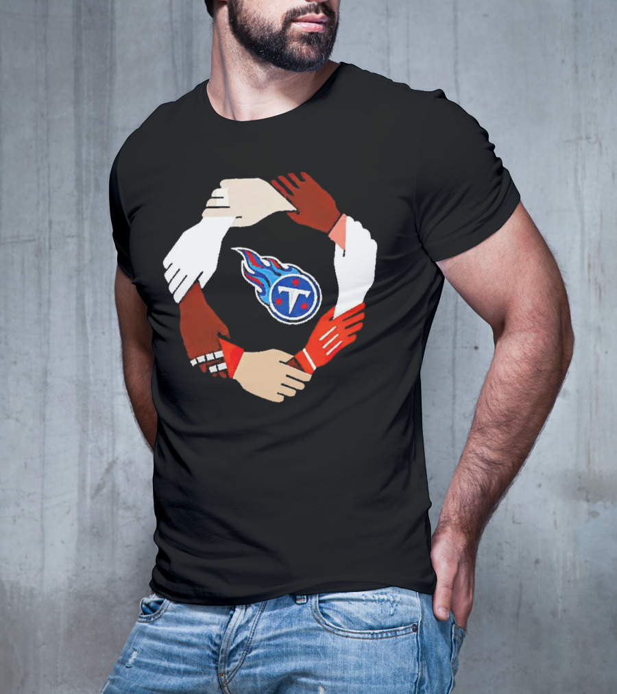 Tennessee Titans Unity Logo Hands Circle T-Shirt