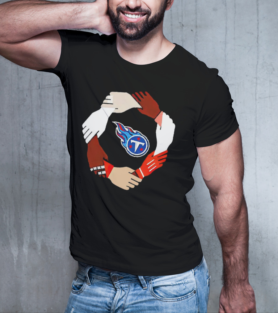 Tennessee Titans Unity Logo Hands Circle T-Shirt
