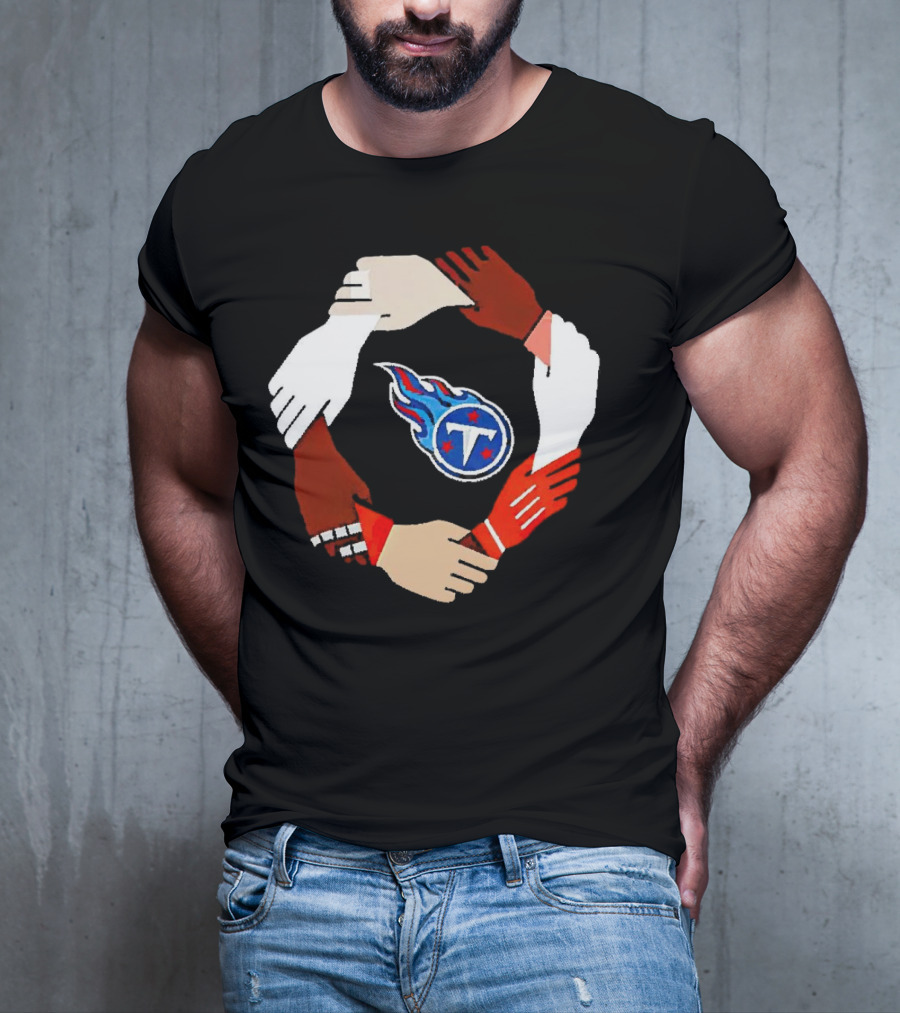 Tennessee Titans Unity Logo Hands Circle T-Shirt