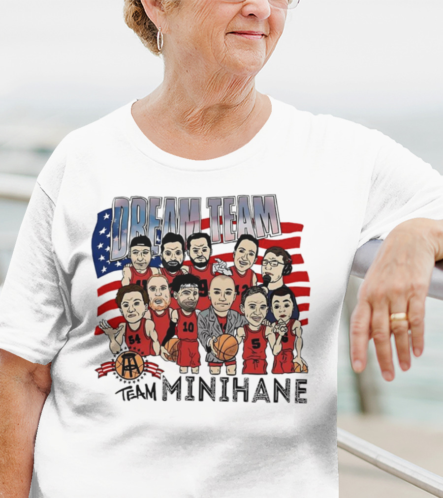 Dream Team Minihane Basketball USA Flag Characters T-Shirt