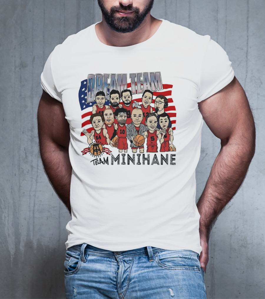 Dream Team Minihane Basketball USA Flag Characters T-Shirt