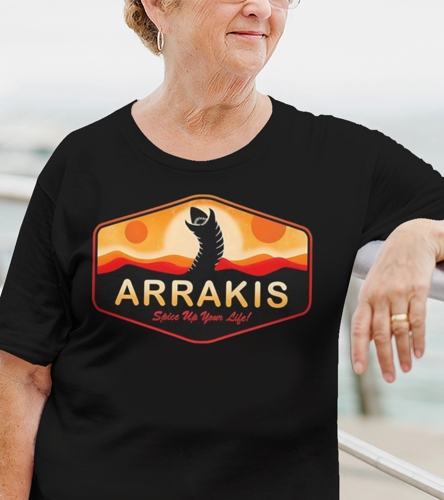 Arrakis Spice Up Your Life Dune Sandworm Desert Scene T-Shirt