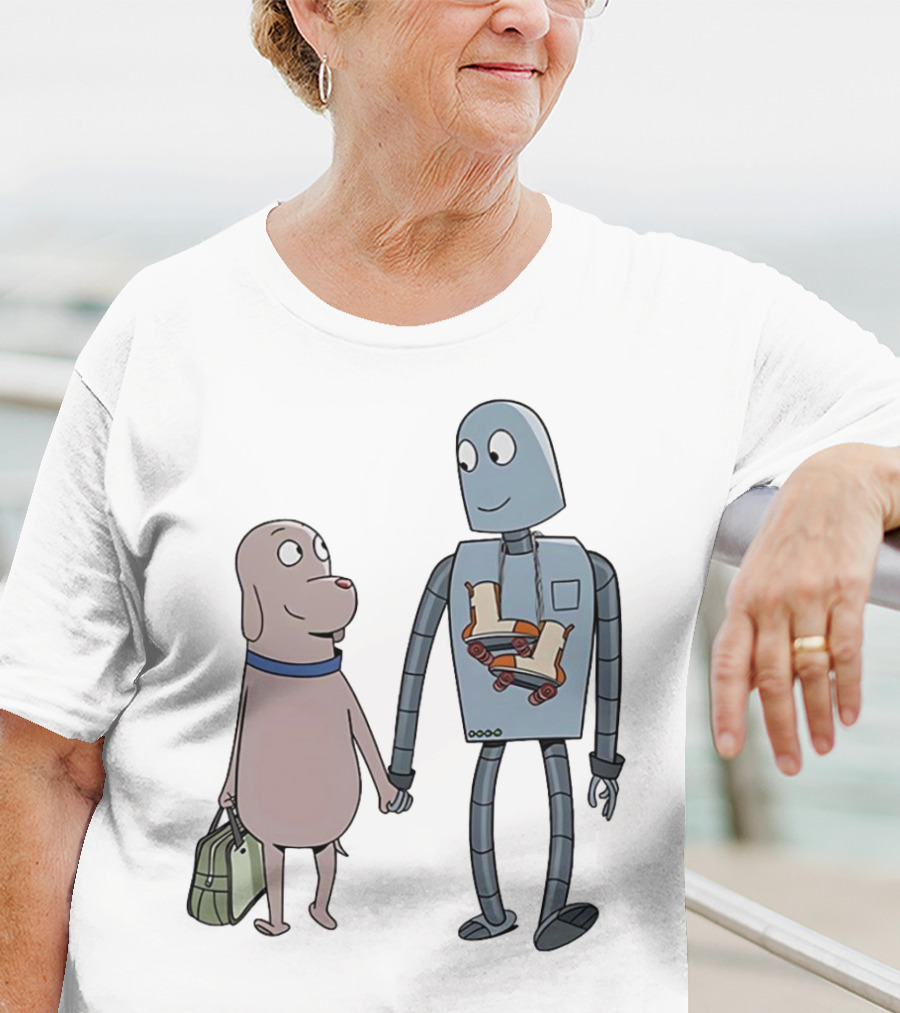 Companionship Adventure: Robot And Dog Journey T-Shirt