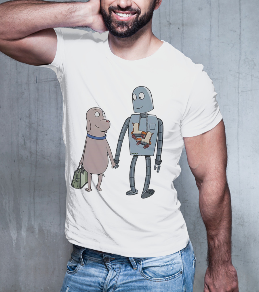 Companionship Adventure: Robot And Dog Journey T-Shirt