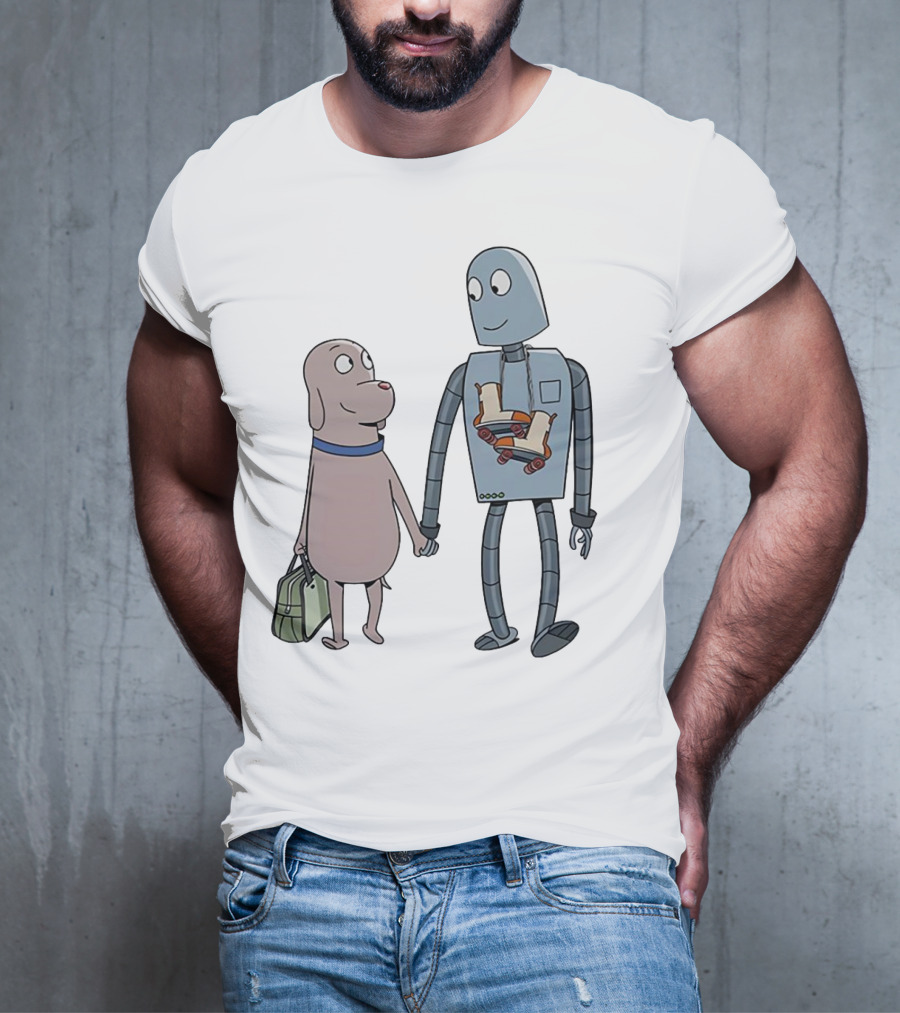Companionship Adventure: Robot And Dog Journey T-Shirt
