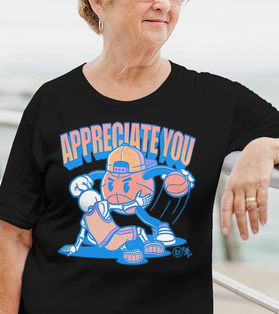 Ballislife Appreciate You Basketball Cartoon T-Shirt
