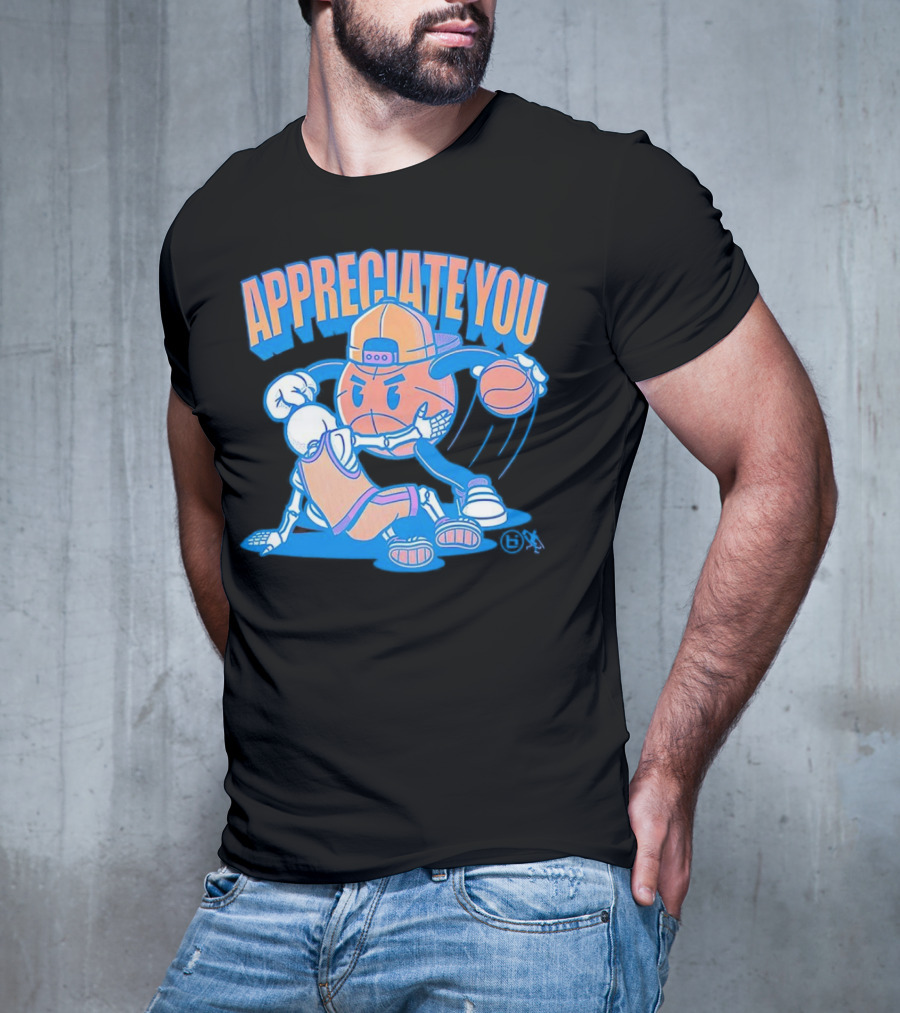 Ballislife Appreciate You Basketball Cartoon T-Shirt
