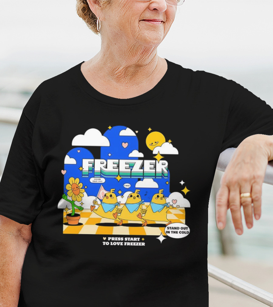 Press Start To Love Freezer Stand Out In The Cold 본체의 차가운 감성 T-Shirt