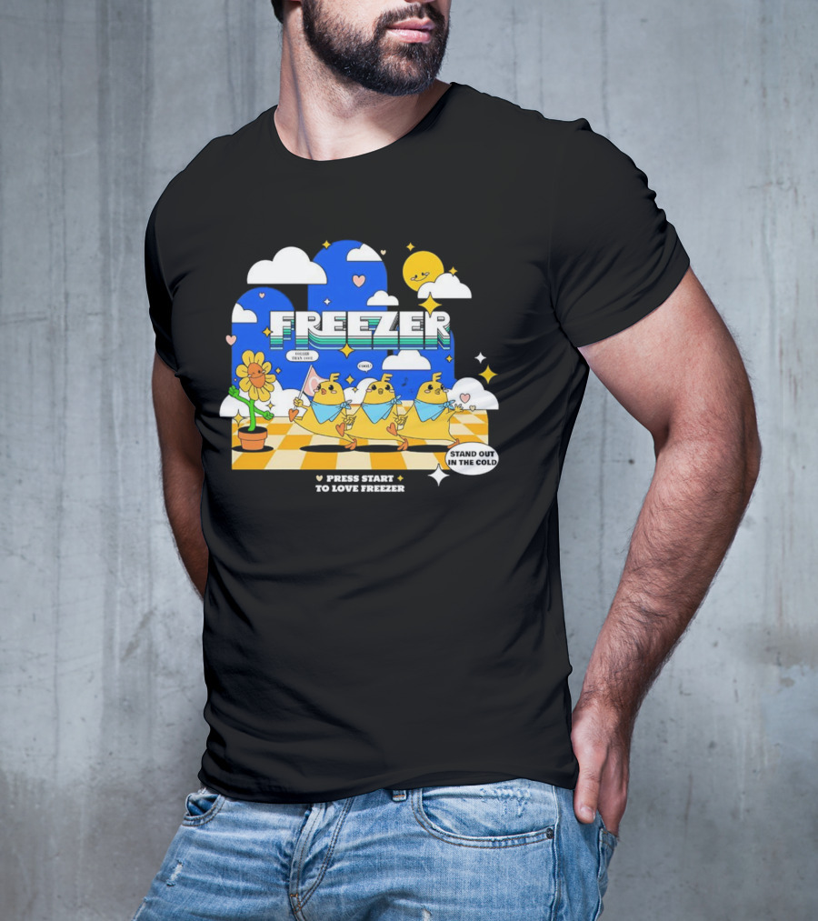 Press Start To Love Freezer Stand Out In The Cold 본체의 차가운 감성 T-Shirt