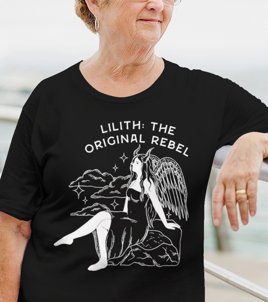 Lilith The Original Rebel Angelic Female Figure With Wings And Horns T-Shirt