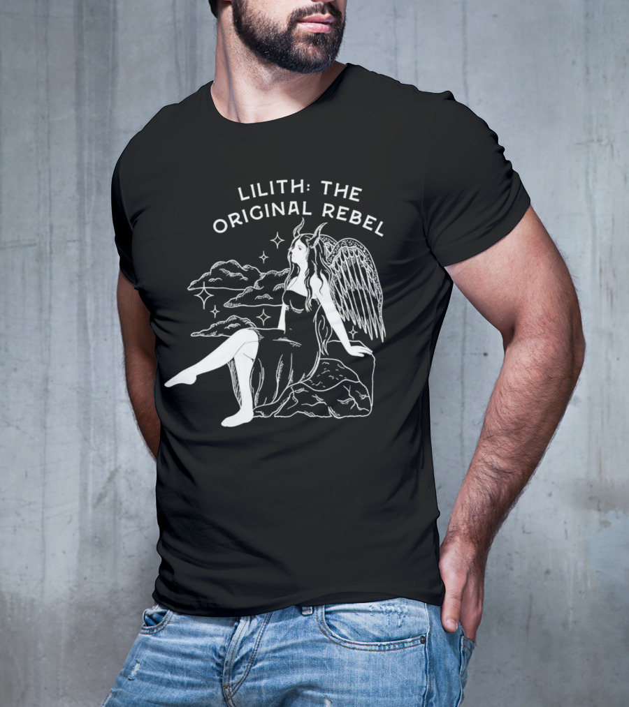 Lilith The Original Rebel Angelic Female Figure With Wings And Horns T-Shirt