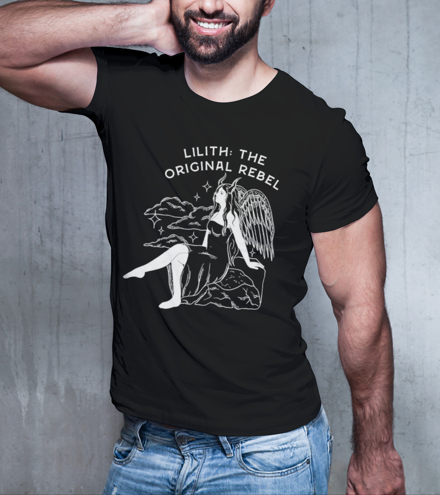 Lilith The Original Rebel Angelic Female Figure With Wings And Horns T-Shirt