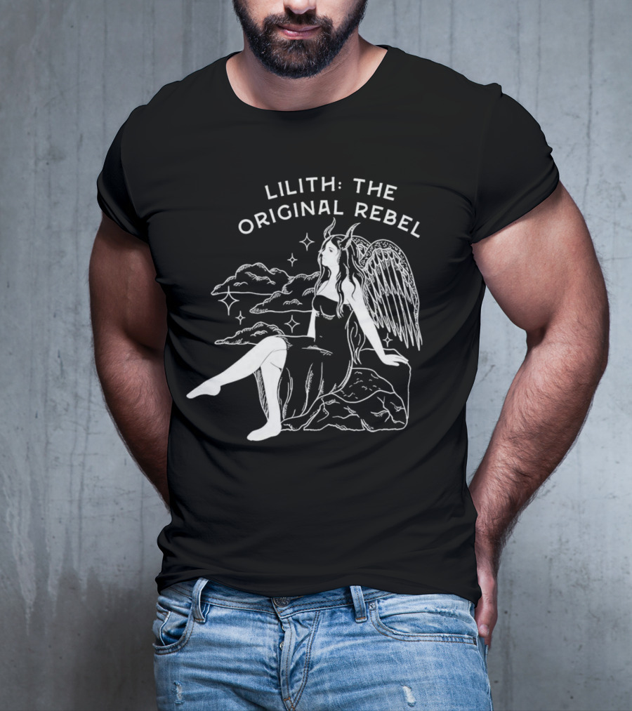 Lilith The Original Rebel Angelic Female Figure With Wings And Horns T-Shirt