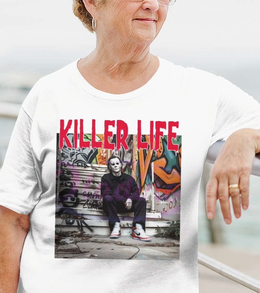 Michael Myers Killer Life Halloween Graffiti Steps T-Shirt