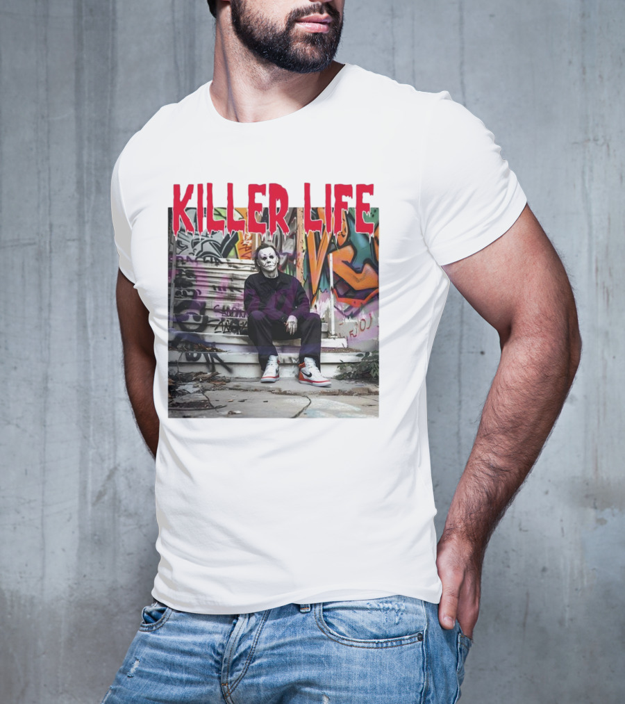 Michael Myers Killer Life Halloween Graffiti Steps T-Shirt