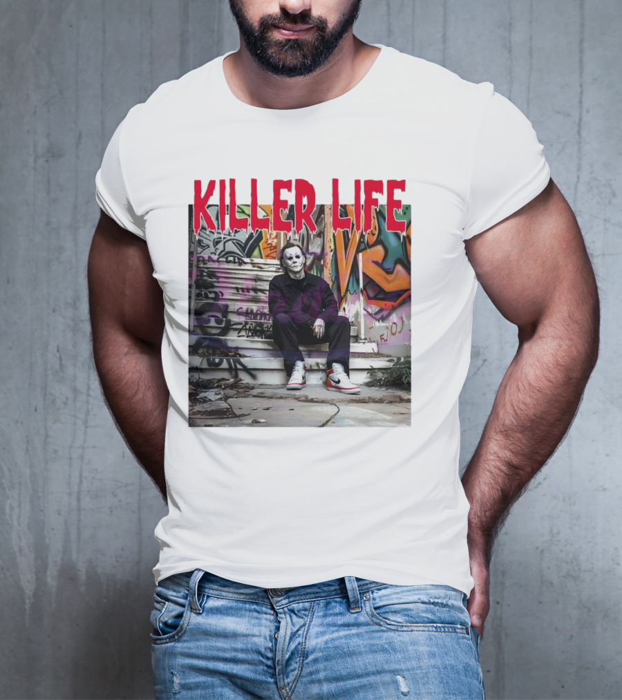 Michael Myers Killer Life Halloween Graffiti Steps T-Shirt