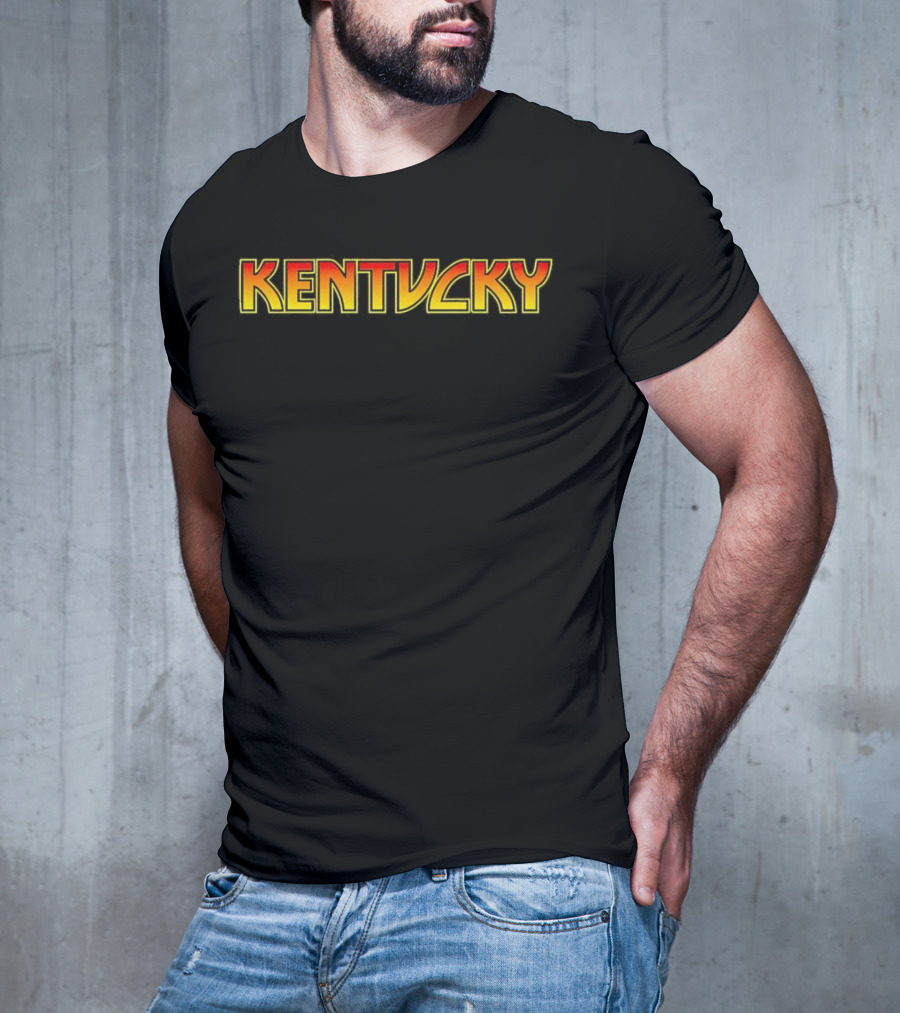 KENTUCKY Army Yellow Red Block Lettering T-Shirt