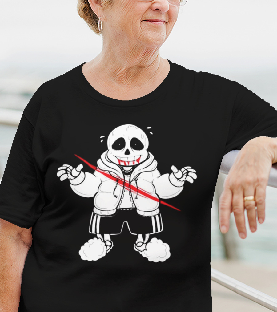 Sans Undertale Horror Zombie With Red Slash T-Shirt