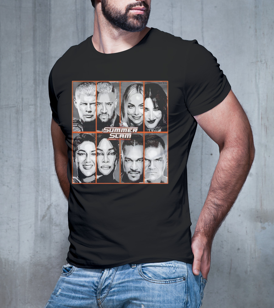 Summer Slam Cleveland WWE Superstar Collage T-Shirt