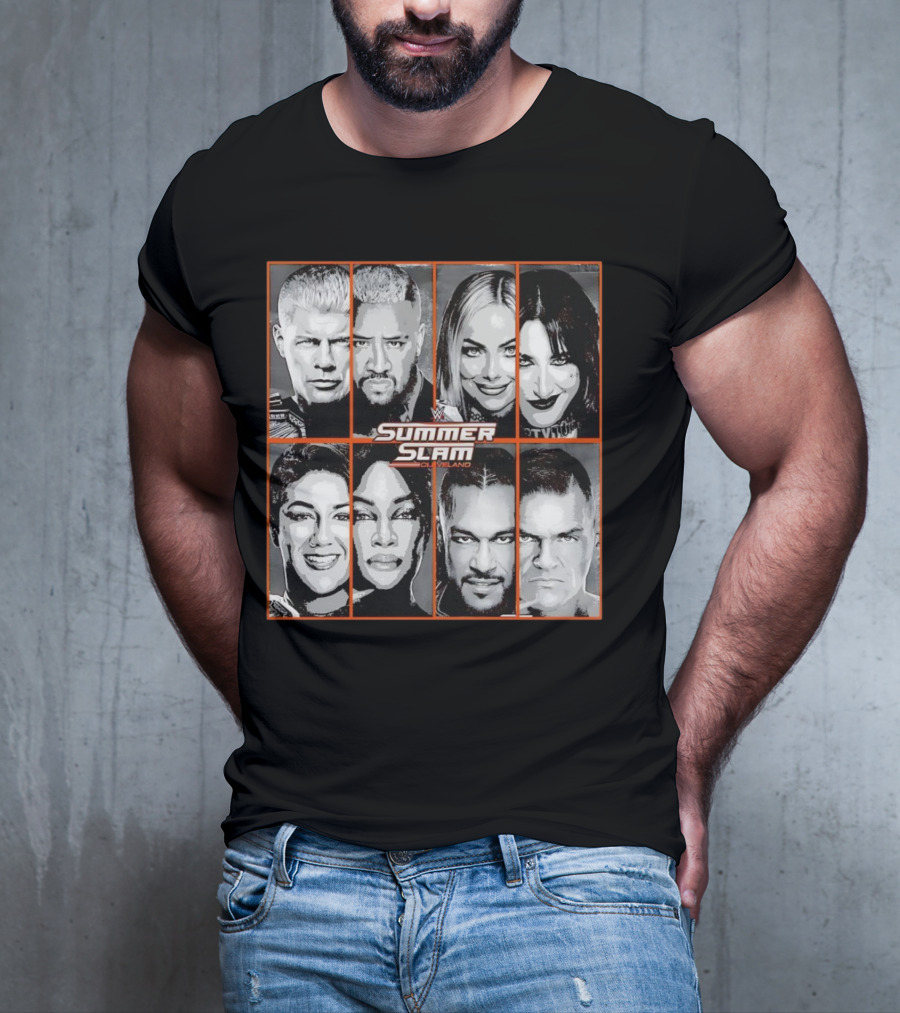 Summer Slam Cleveland WWE Superstar Collage T-Shirt