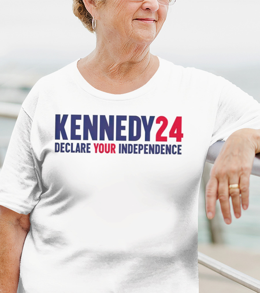 Kennedy 24 Declare Your Independence Bold Patriotic Message T-Shirt