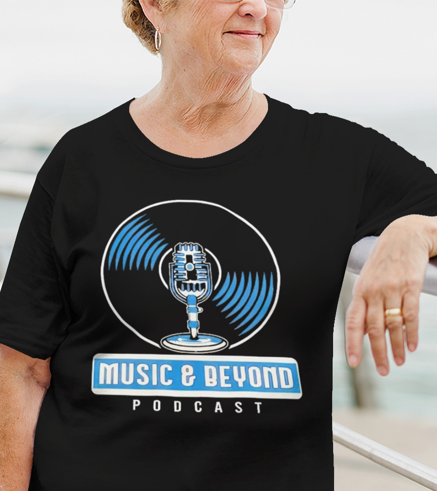Music And Beyond Podcast Vinyl Microphone T-Shirt