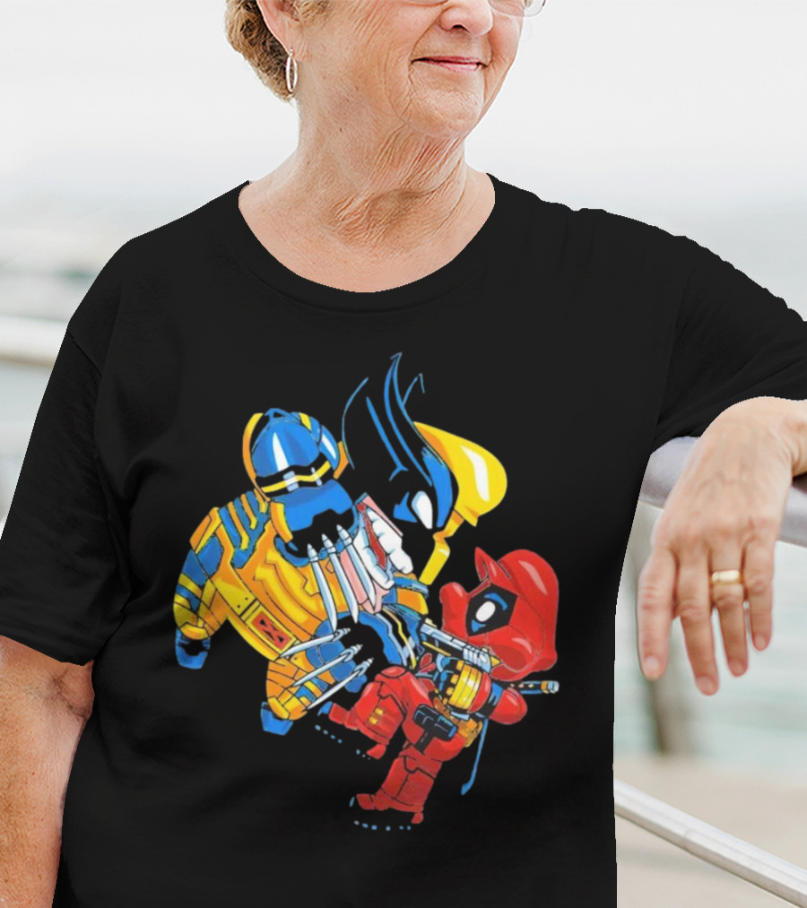 Wario And Mario As Wolverine And Deadpool Face-Off In Colorful Crossover T-Shirt