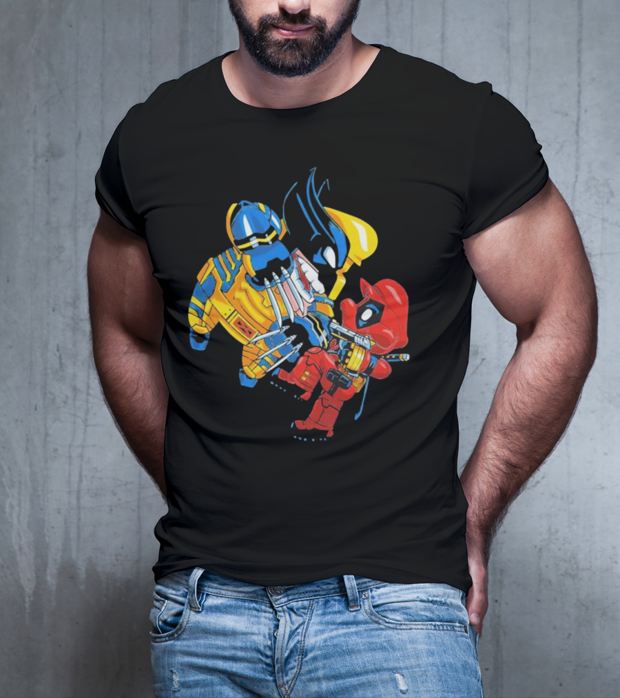 Wario And Mario As Wolverine And Deadpool Face-Off In Colorful Crossover T-Shirt