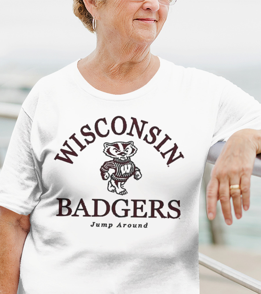 Wisconsin Badgers Jump Around Bucky Badger T-Shirt