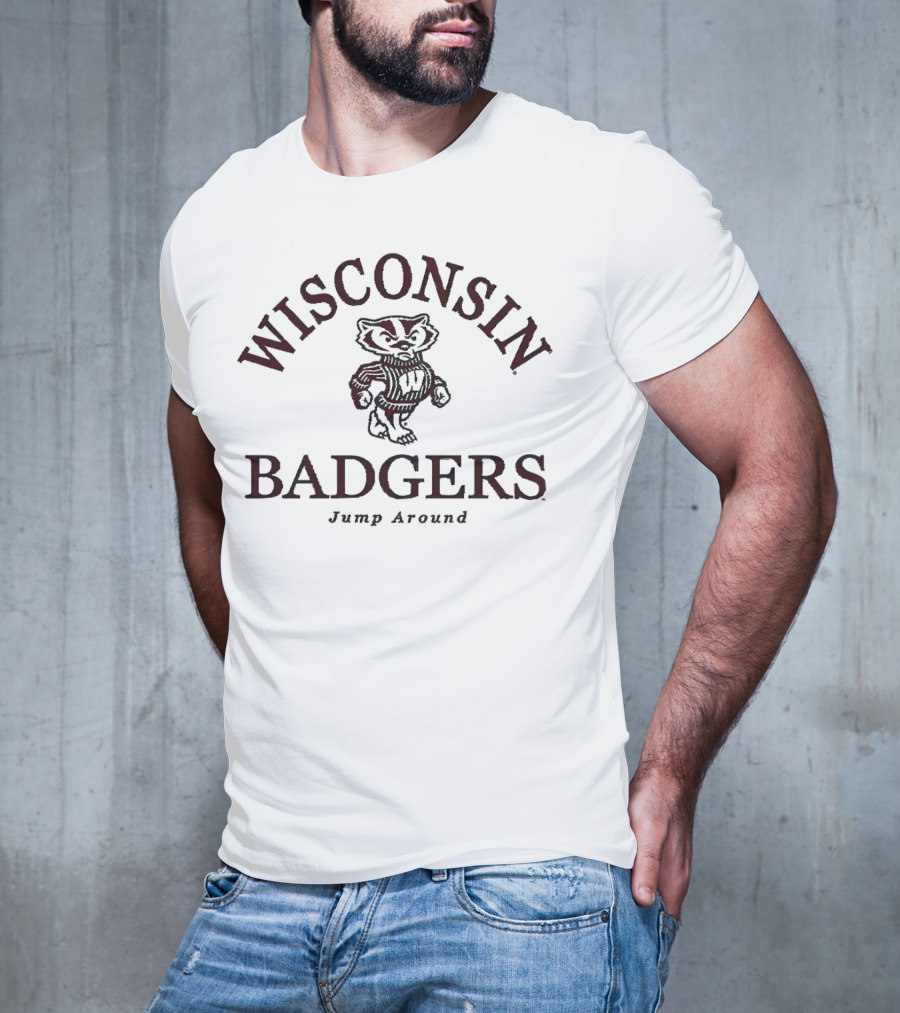 Wisconsin Badgers Jump Around Bucky Badger T-Shirt