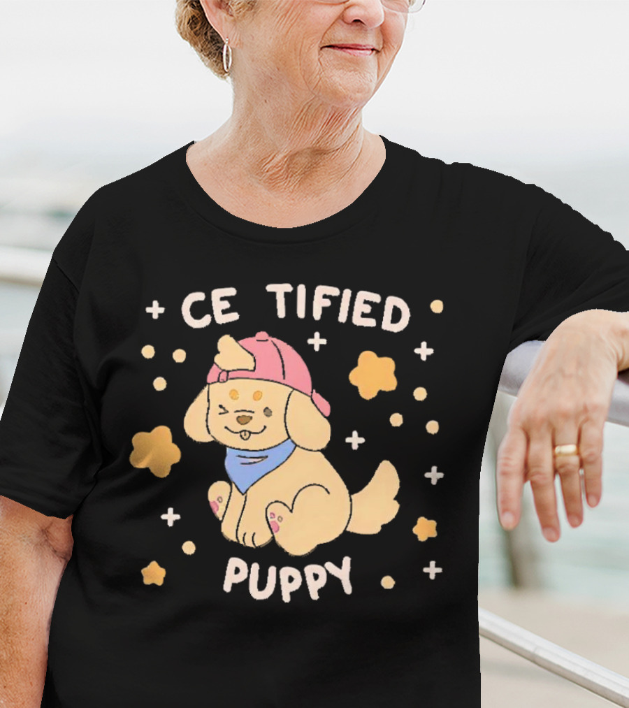 Certified Cute Puppy With Hat And Bandana T-Shirt