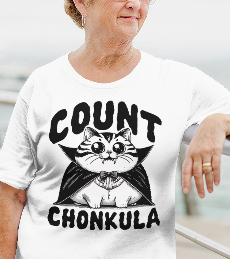 Count Chonkula Cat In Vampire Costume T-Shirt