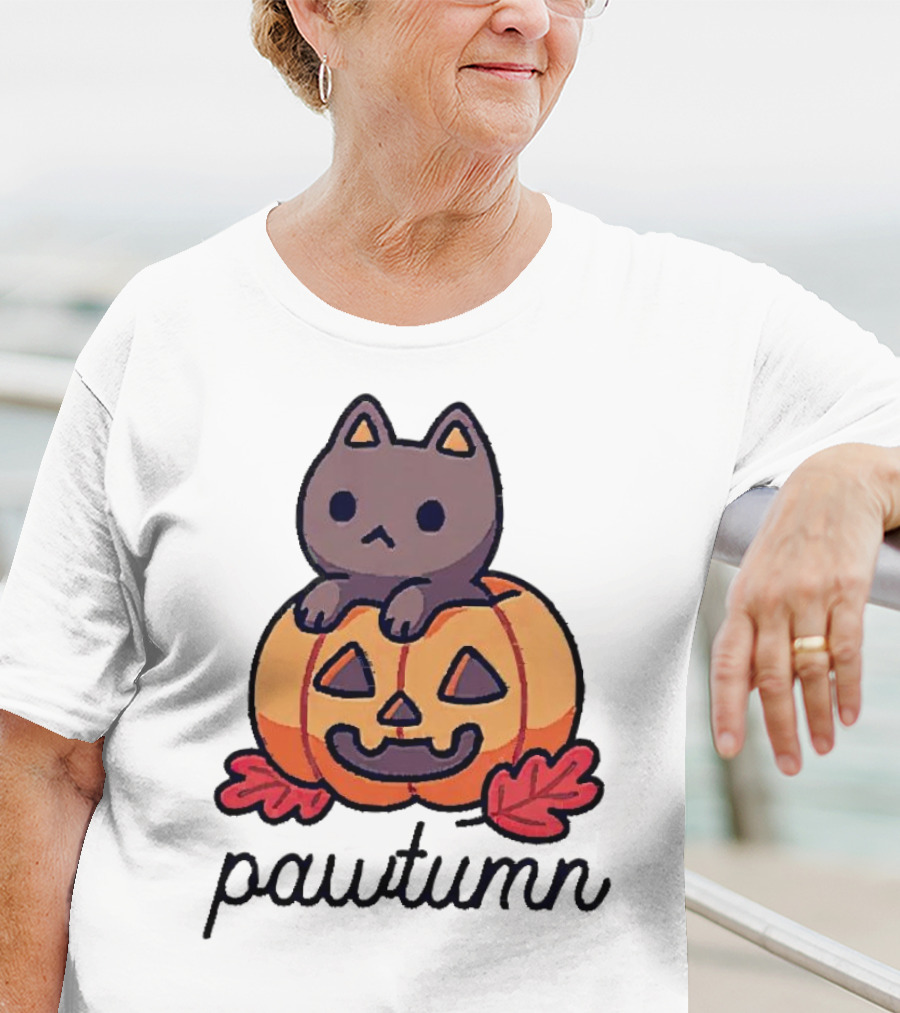 Halloween Cat Pawtumn Pumpkin T-Shirt