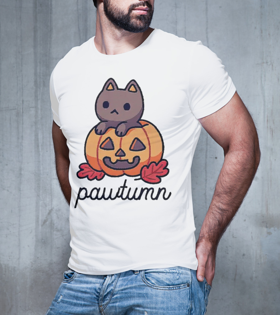 Halloween Cat Pawtumn Pumpkin T-Shirt