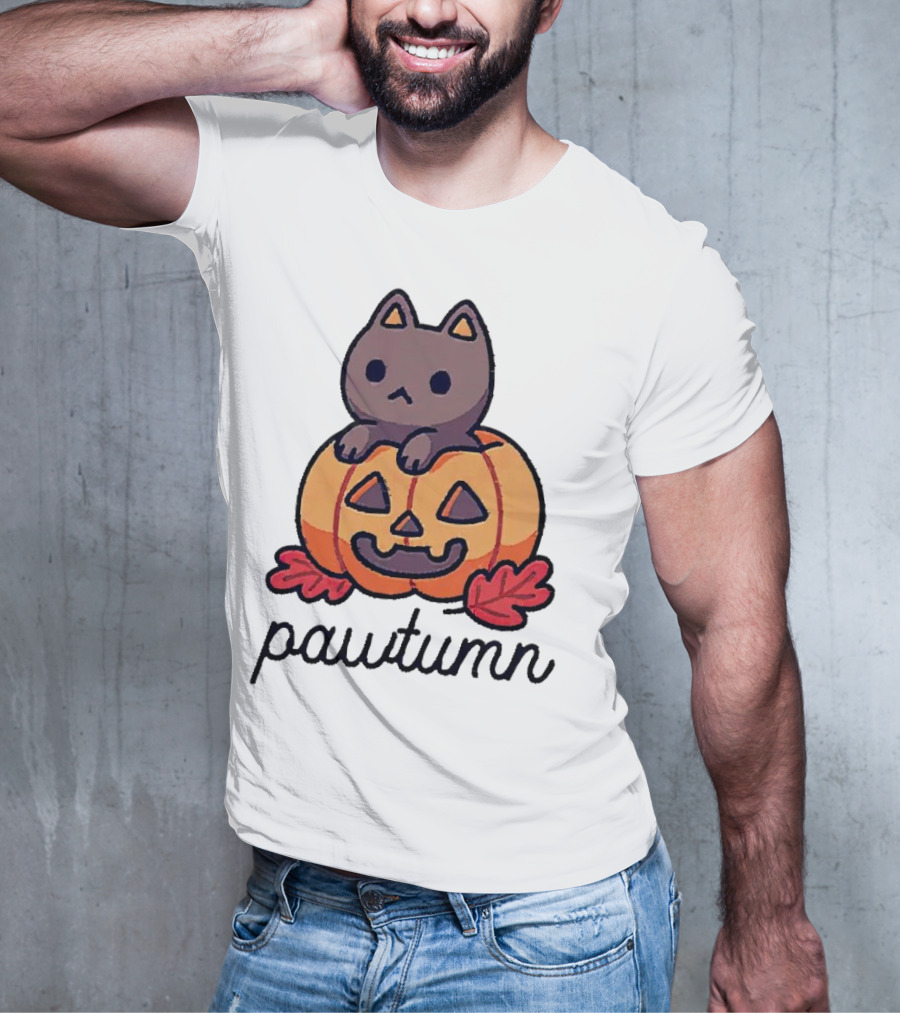 Halloween Cat Pawtumn Pumpkin T-Shirt