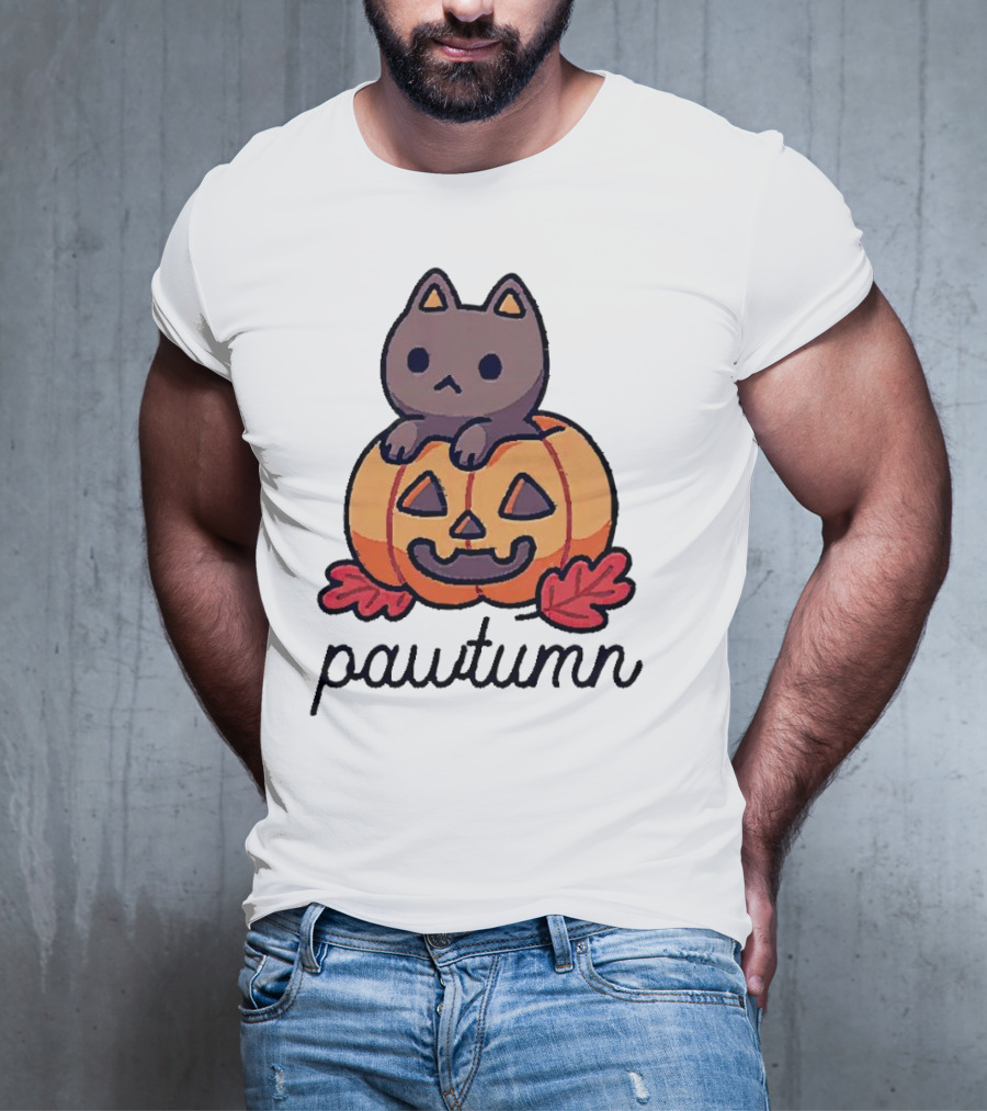 Halloween Cat Pawtumn Pumpkin T-Shirt