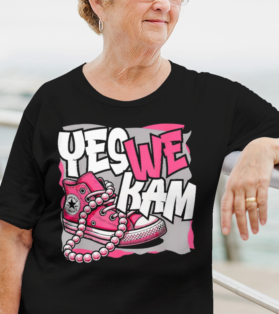 Yes We Kam Madam Shoes And Pearls Converse Sneakers T-Shirt