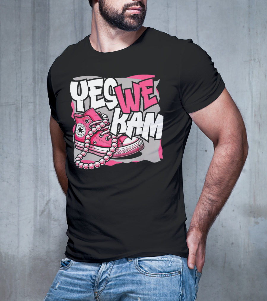 Yes We Kam Madam Shoes And Pearls Converse Sneakers T-Shirt