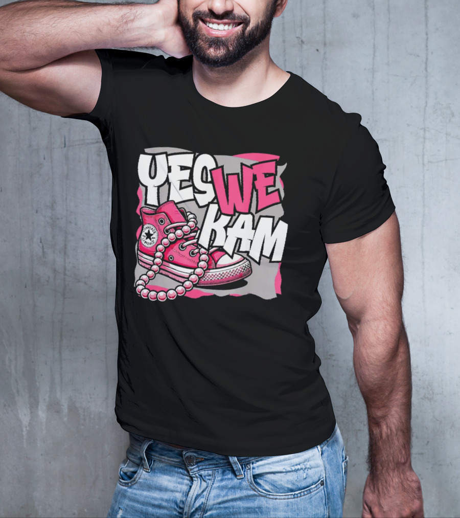 Yes We Kam Madam Shoes And Pearls Converse Sneakers T-Shirt