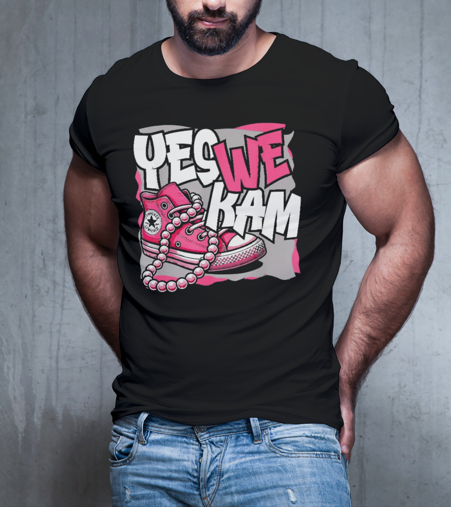 Yes We Kam Madam Shoes And Pearls Converse Sneakers T-Shirt