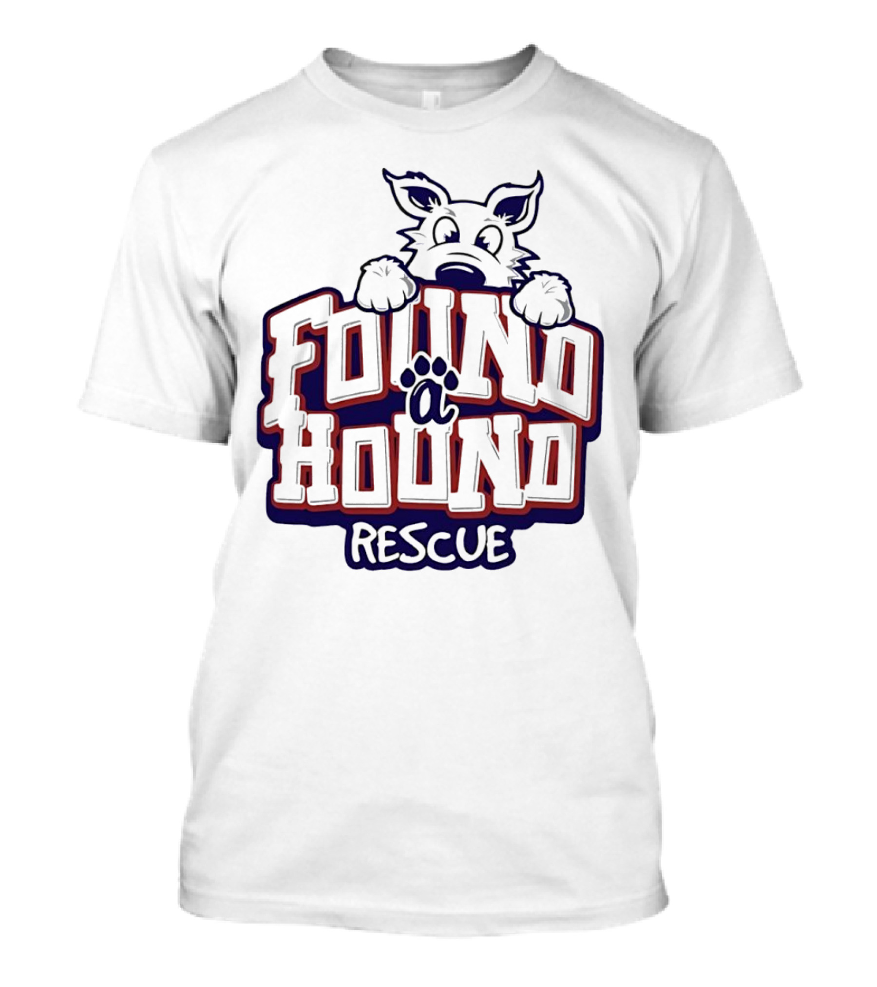 Found A Hound Rescue Dog Paw Prints T-Shirt